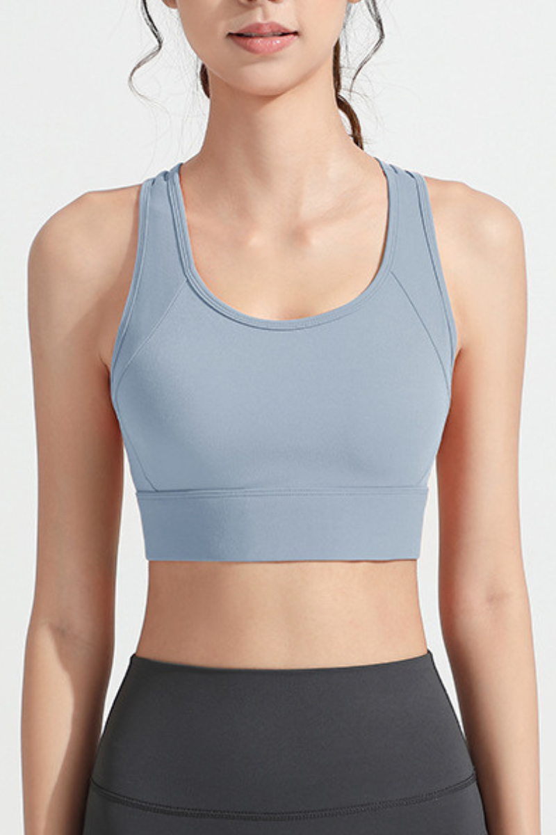 Women's Back Mesh Panel High Support Antibacterial Sport Bra