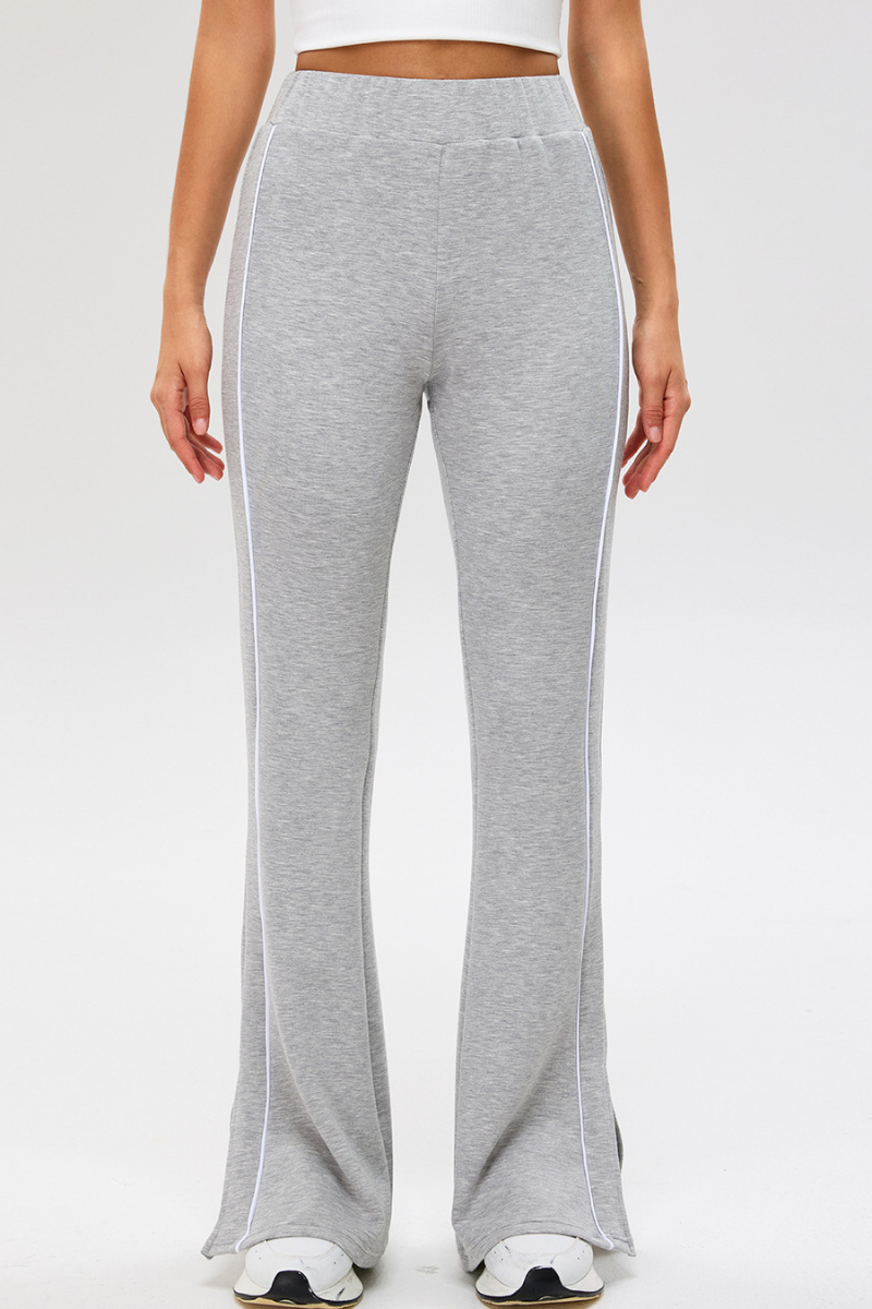 Women's Color-Block Strap Side Slit Yoga Flared Pants
