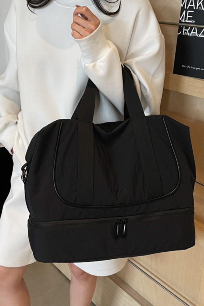 Large Capacity Solid Color Lightweight Wet/Dry Separation Yoga Gym Tote Bag