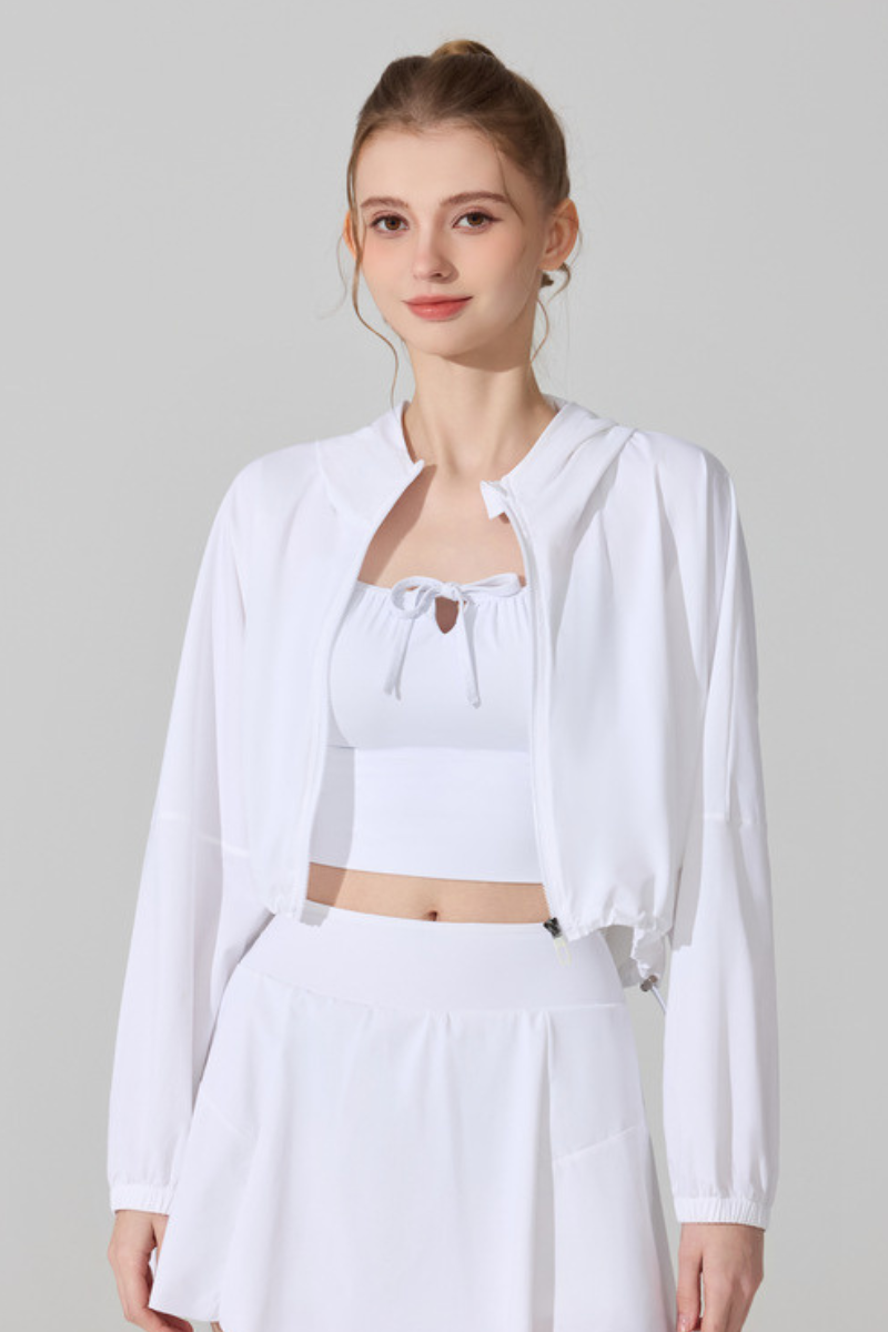 Women's Cool Touch Hooded Sun Protection Cropped Jacket