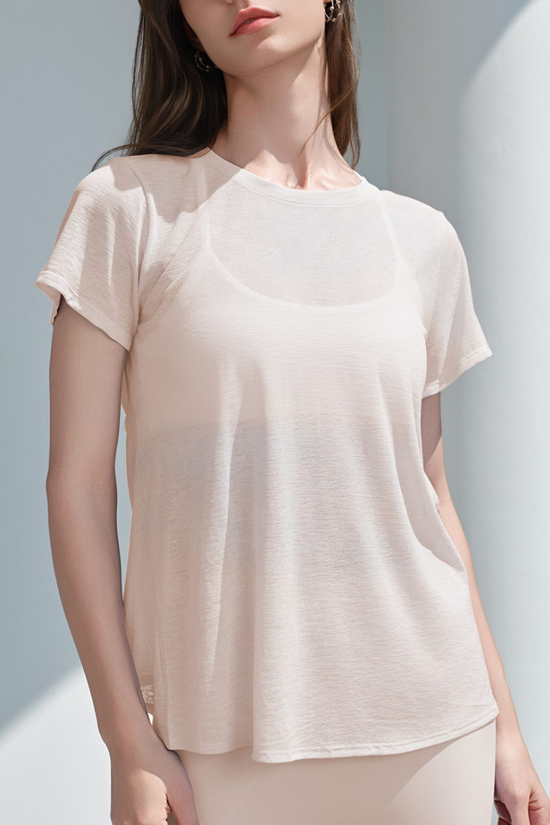 Women Summer Lightweight breathable Cross Open Back T-Shirt