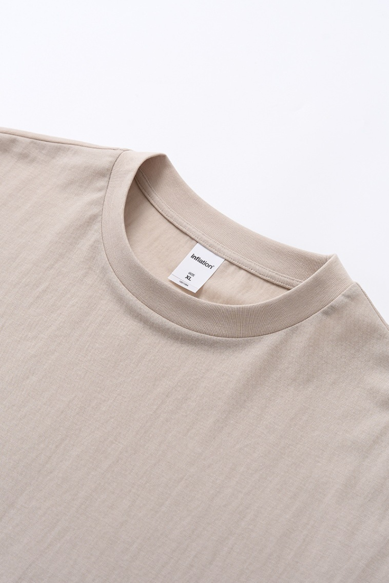 Unisex Summer Curved Hem Solid Skin-Friendly T-Shirt