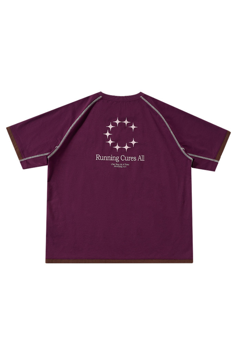 Men's Raglan Contrast Stitch Panel Quick Dry Outdoor Top