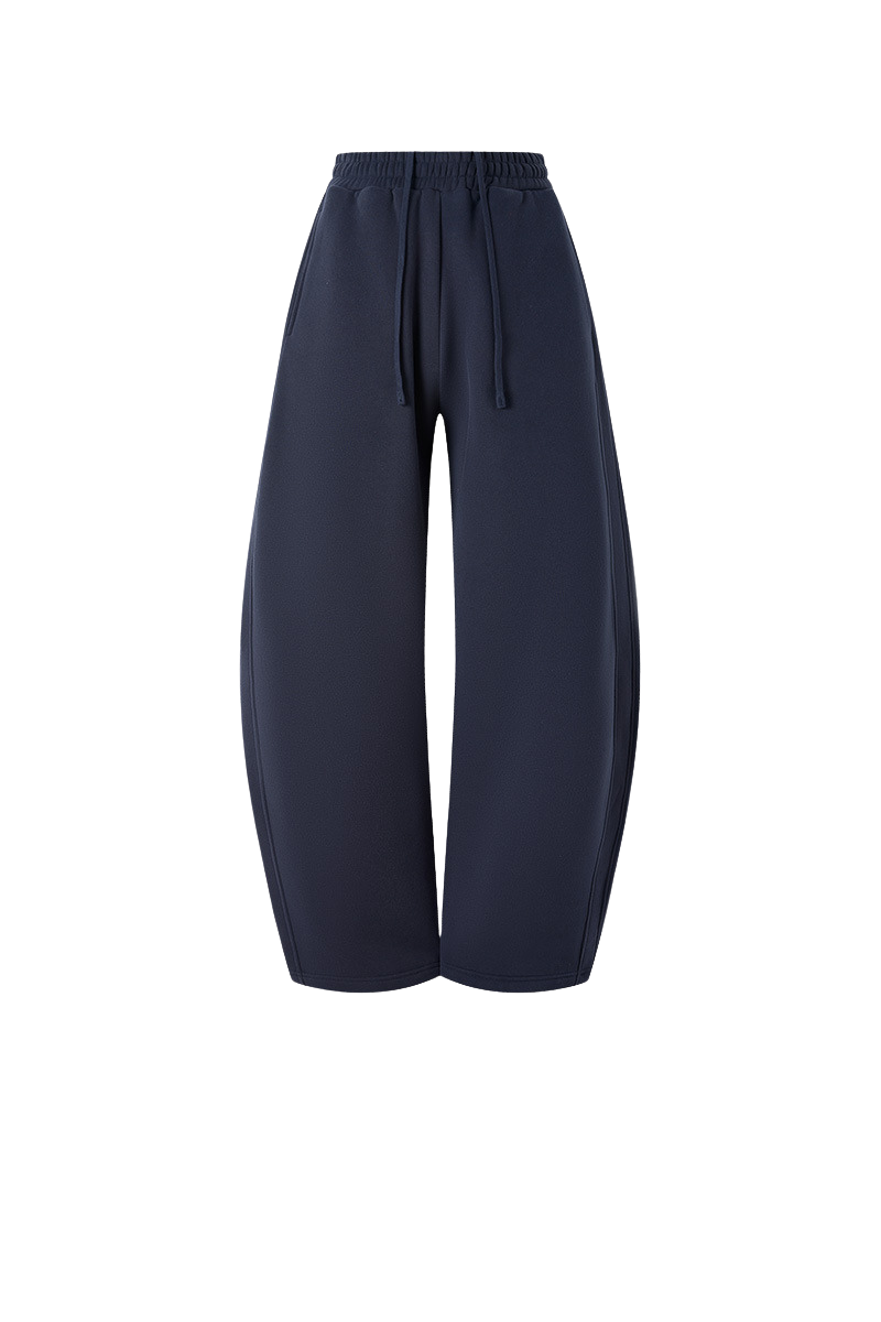 Unisex Fall Streetwear Curved Scimitar Wide‑Leg Sweatpants