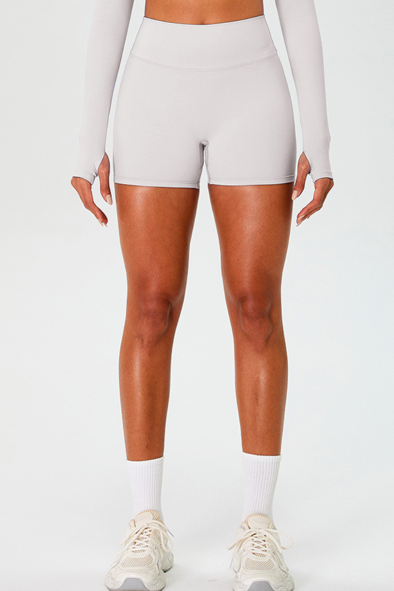 Women's High Waist Pleated Buttocks Lifts Nude Feel Shorts