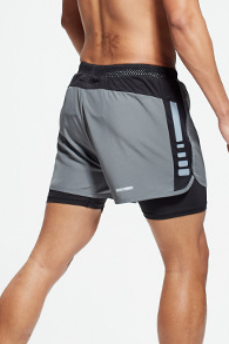 Men's 2-in-1 Anti-Chafe Reflective Quick Dry Running Shorts