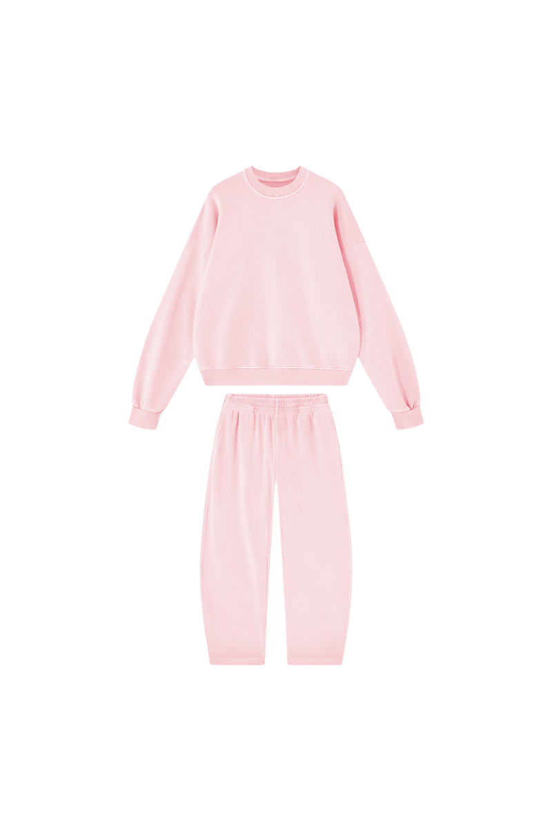 Men's Fall 100% Cotton Set:Solid Pullover And Sweatpants