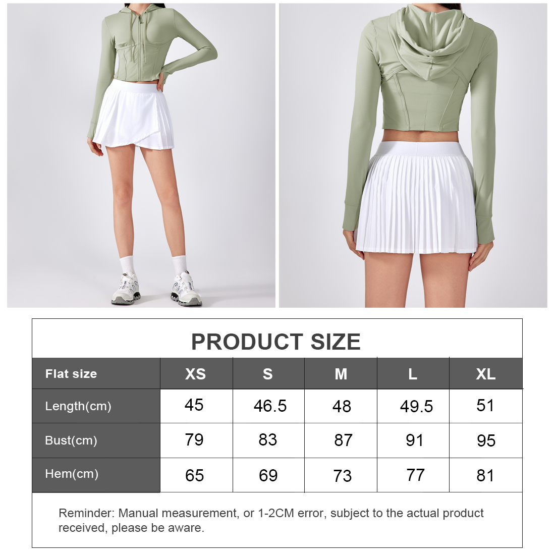 Women Hooded Drawstring Short Slim Outdoor Sports Fitness Yoga Jacket
