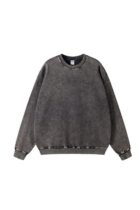 Unisex Heavyweight Terry Crewneck Sweatshirt: Wax Dye Wash Vintage Retro Design