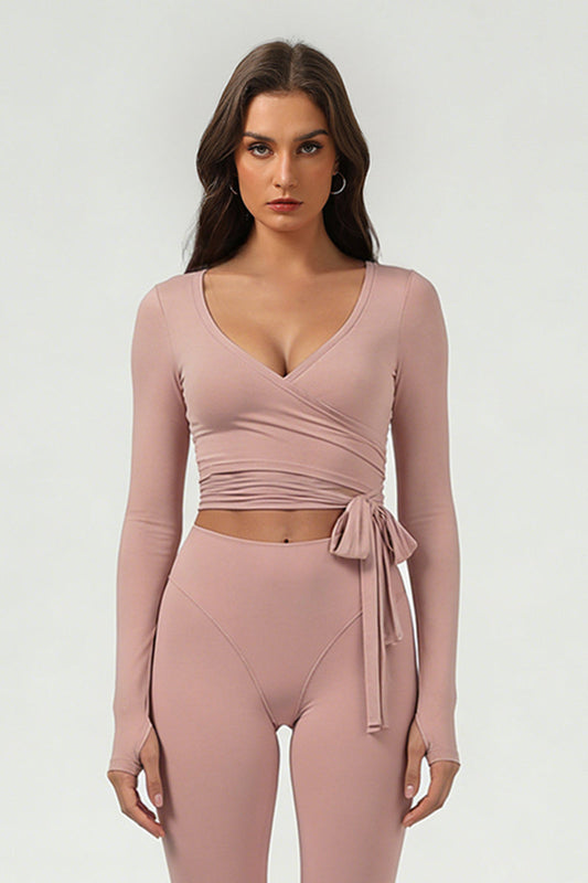 Women's ballet crossover yoga long-sleeved blouse jacket