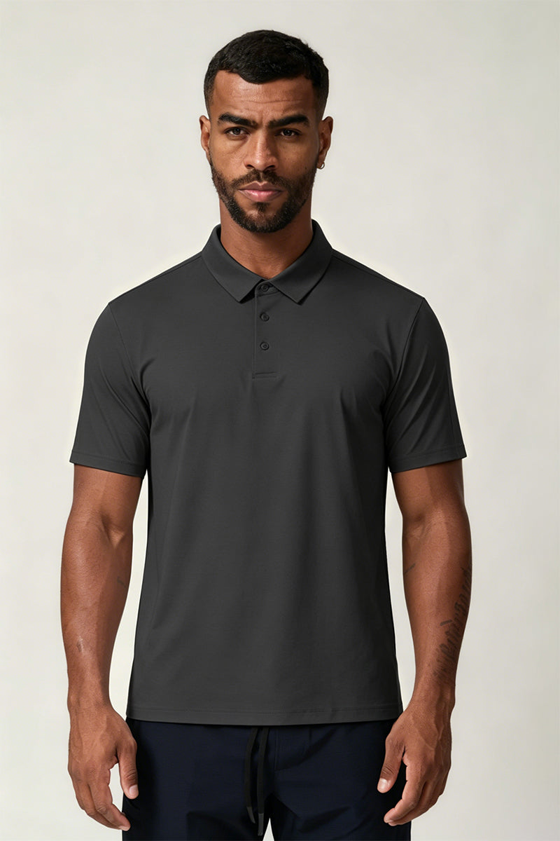 Men's Casual Collared Polo Cooling Quick-Dry Solid T-Shirt