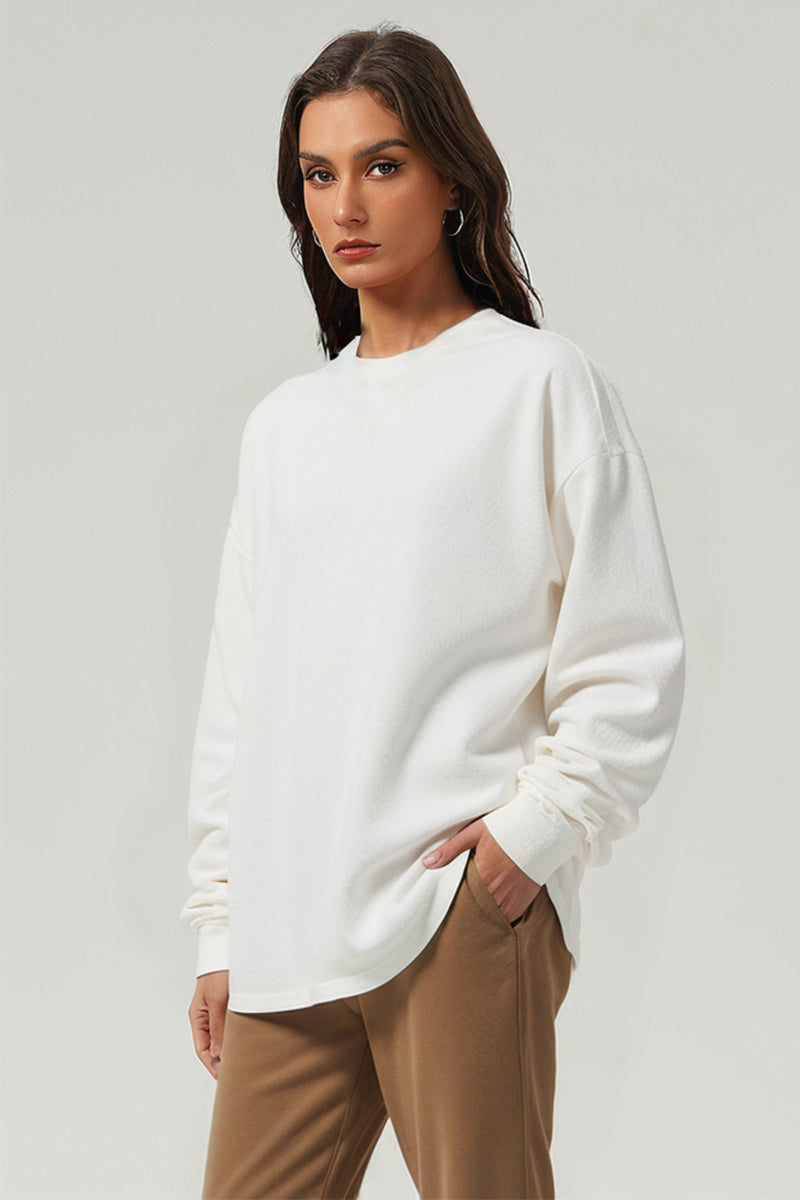 Unisex Heavyweight Retro Long Sleeve Tee: Washed Vintage Loose Fit