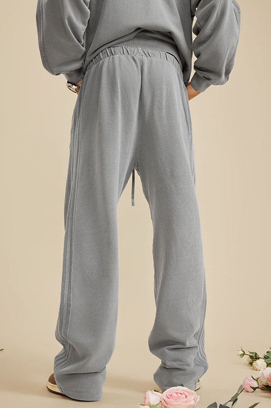 Washed Straight Leg Sweatpants - 450GSM Heavyweight Casual Pants