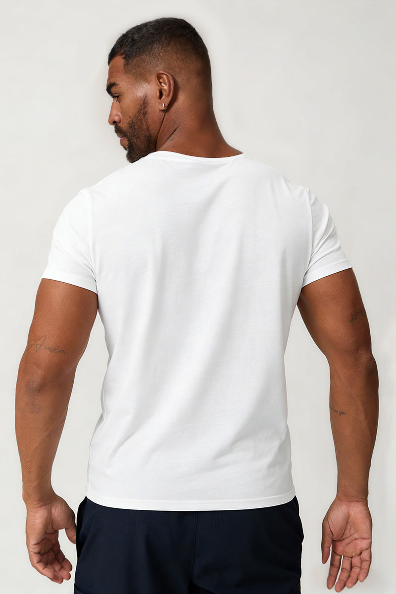 Men's Summer Round Neck Cooling Solid Sports T-shirt