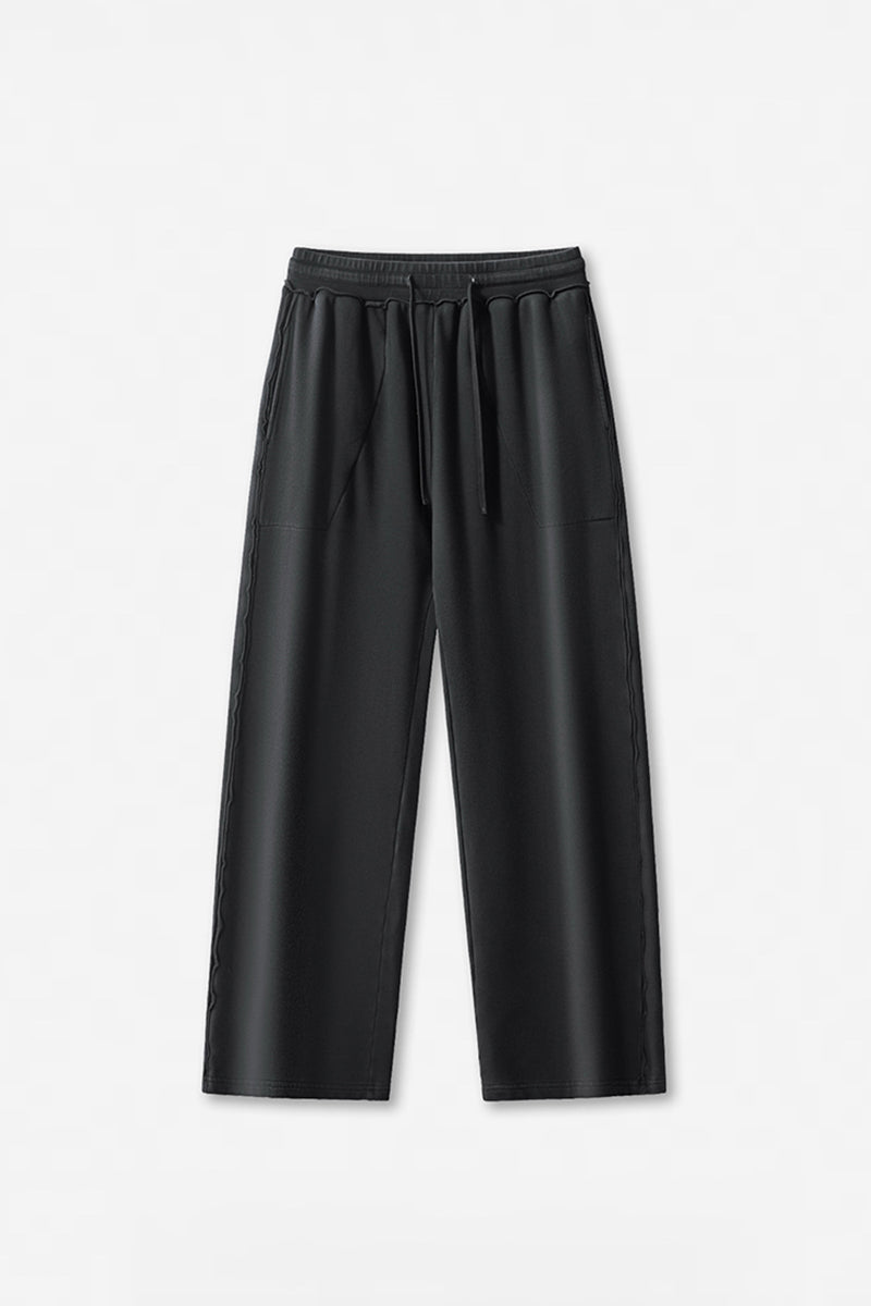 Unisex Washed Cotton Straight-Leg Jogger Pants