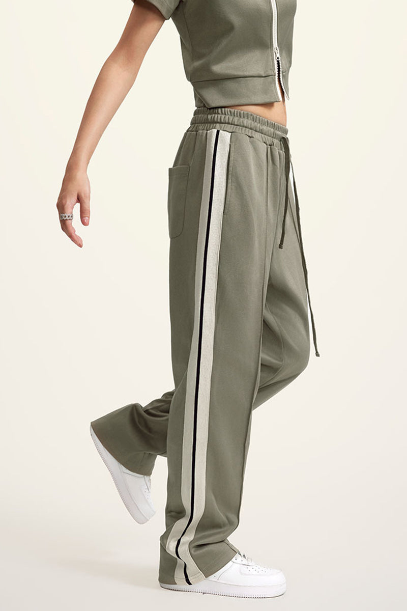 Sports Pants with Side Stripes - Elastic Joggers for Training & Casual