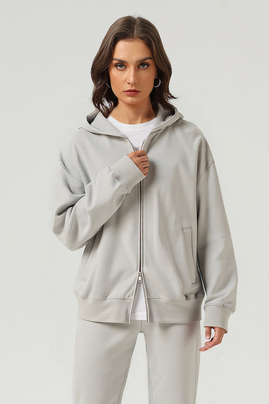 Unisex Warm Double-Zip Hooded Active Jacket