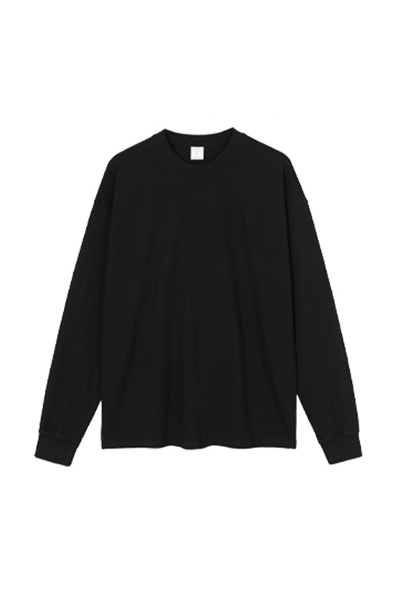 Unisex Heavyweight Retro Long Sleeve Tee: Washed Vintage Loose Fit
