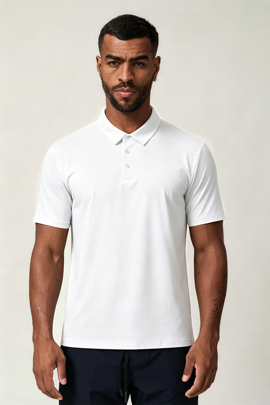 Men's Casual Collared Polo Cooling Quick-Dry Solid T-Shirt