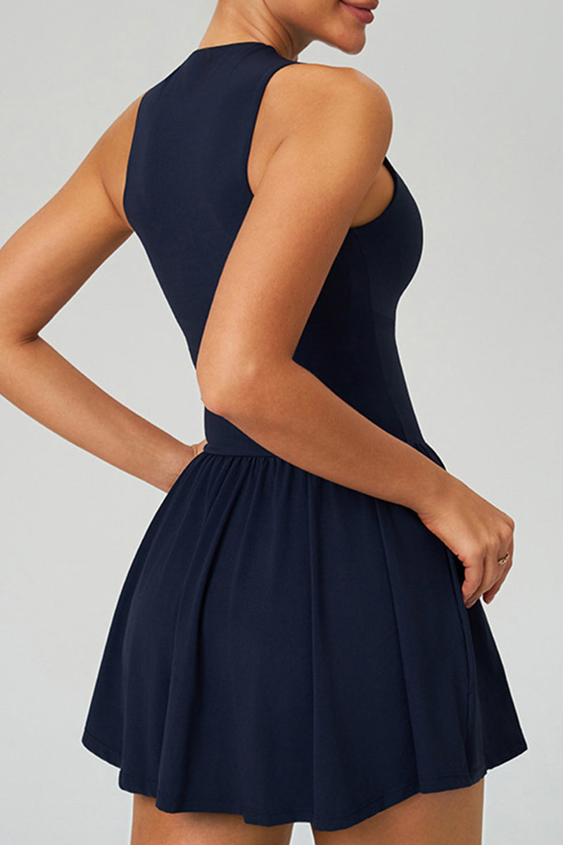 Women Cloud-Feel Fake Two-Piece Sports Dress