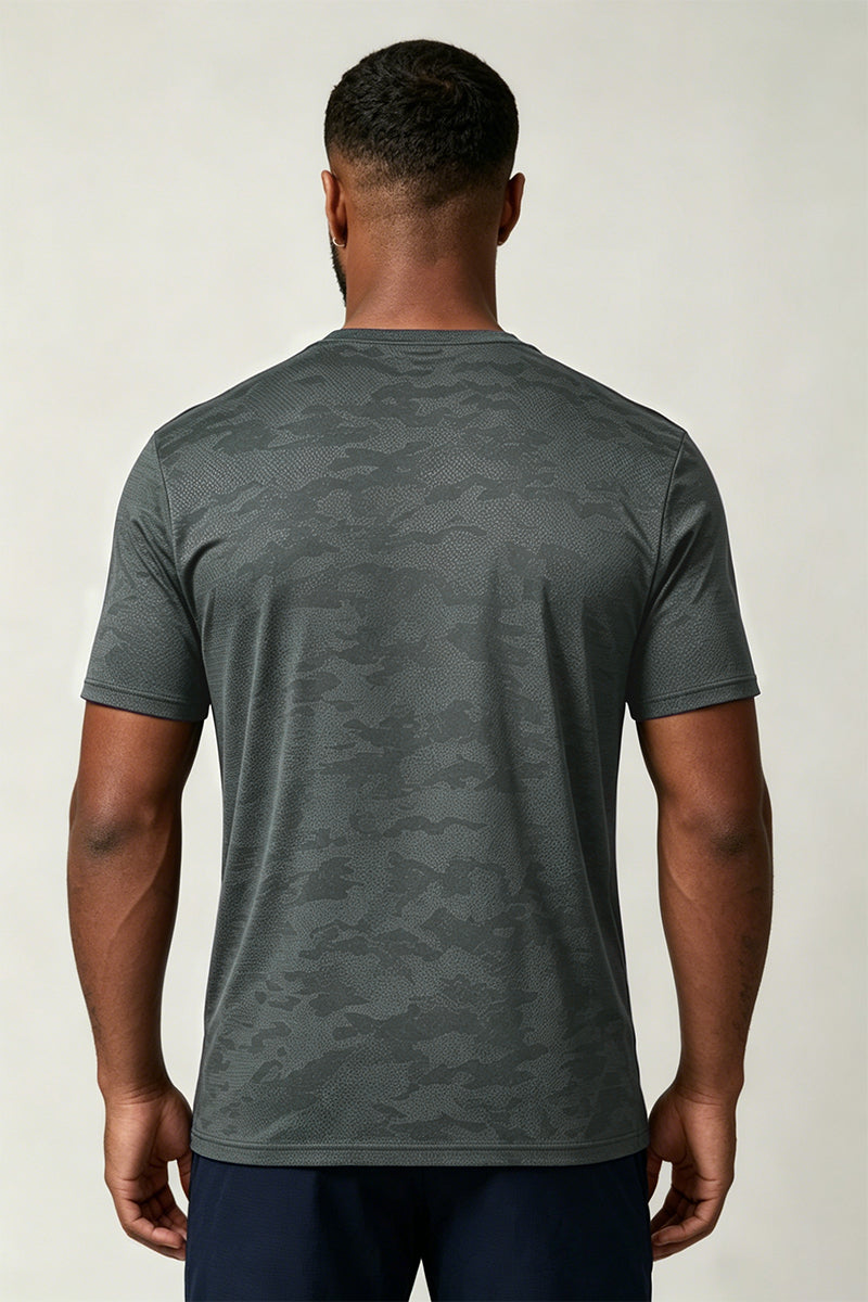 Men's Summer Camo Jacquard Quick-Drying Gym T-shirt