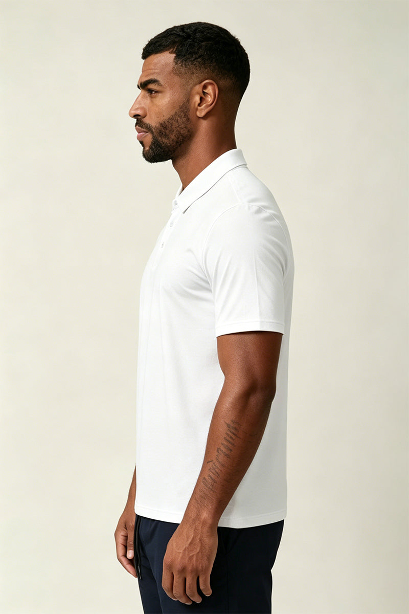 Men's Casual Collared Polo Cooling Quick-Dry Solid T-Shirt
