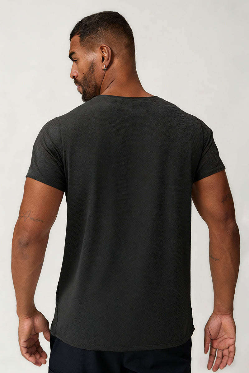 Men's Summer Round Neck Cooling Solid Sports T-shirt