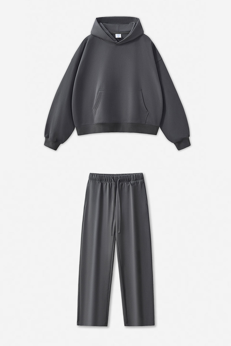 Unisex Boxy Loose Fleece Hoodie And Sweatpants