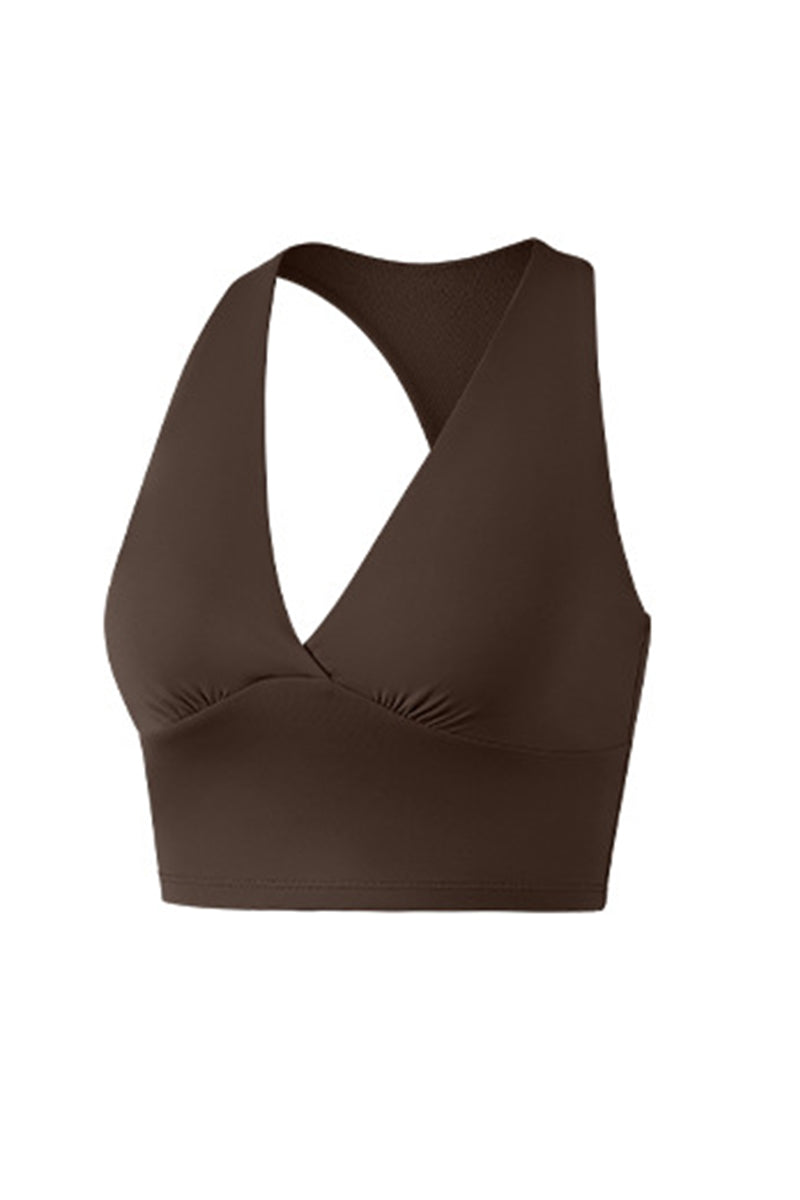 Women's DeepV-Neck Halter Racerback Sports Bra
