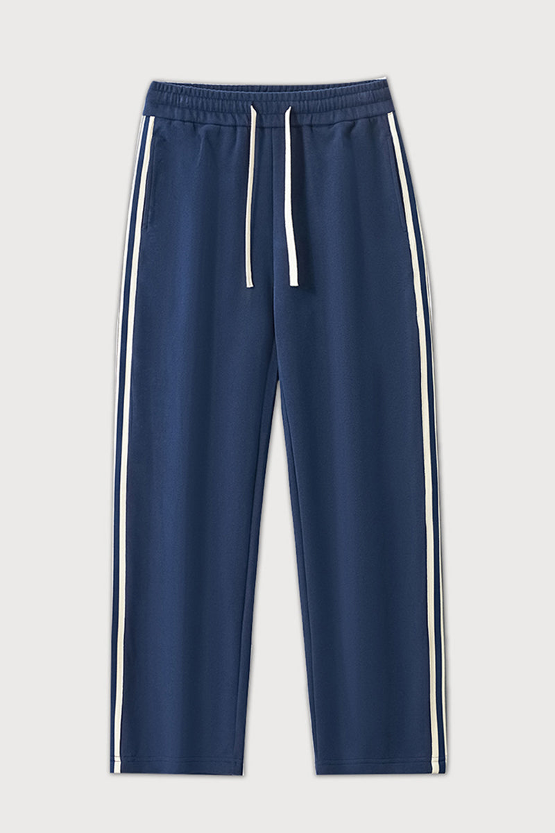 Unisex Wide-Leg Stripe Patchwork Pants