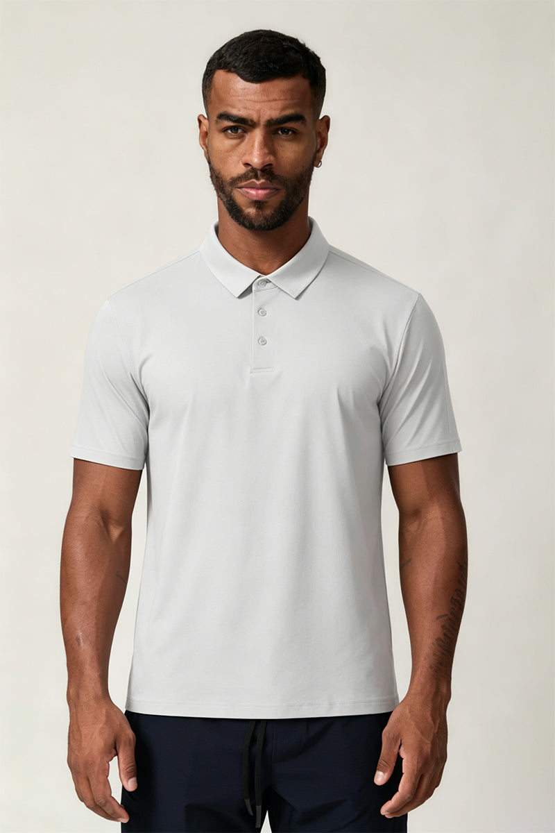 Men's Casual Collared Polo Cooling Quick-Dry Solid T-Shirt