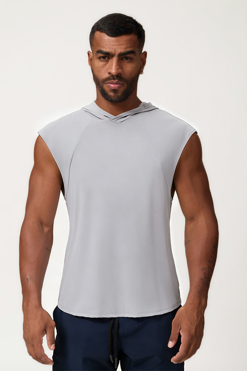 Men's Summer Quick-Dry Cool Sleeveless Hooded Tank Top