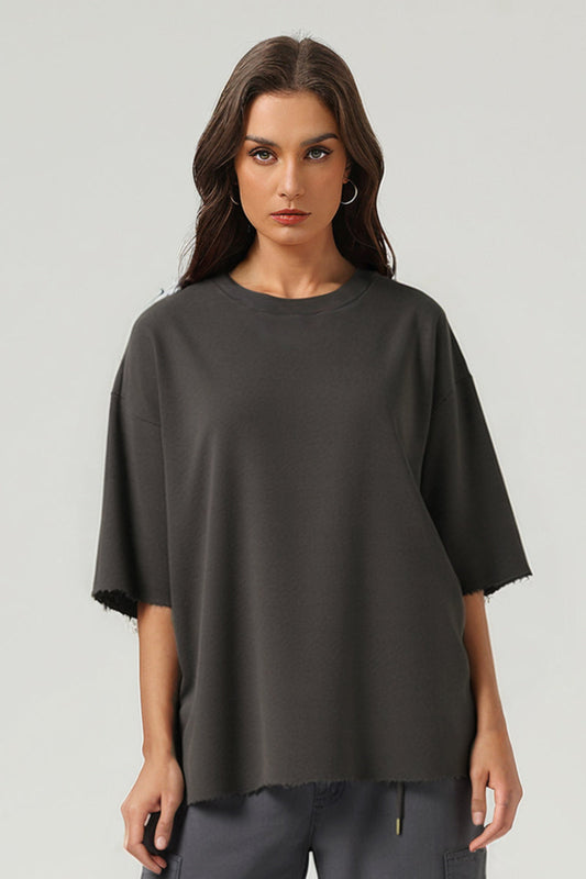 Unisex Boxy Loose Ring Spun Tee