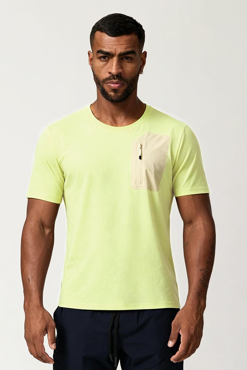 Men's Summer Sports Zippered Pocket Quick-Drying T-shirt
