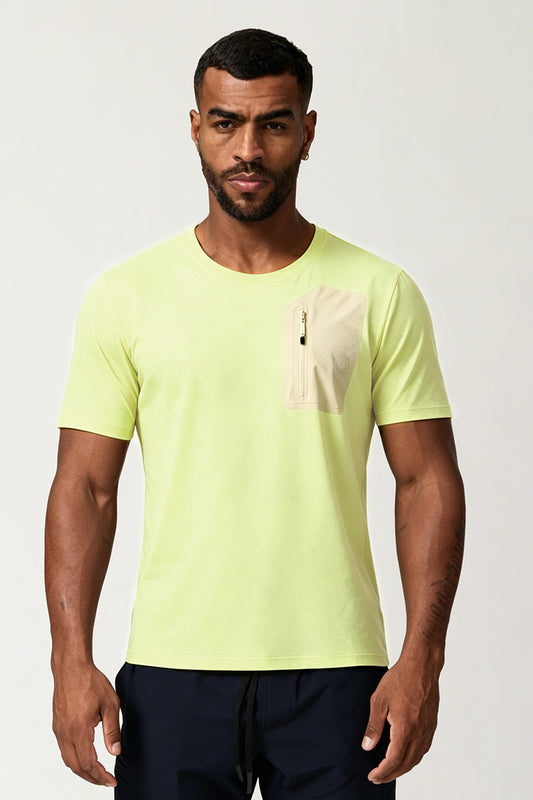 Men's Summer Sports Zippered Pocket Quick-Drying T-shirt
