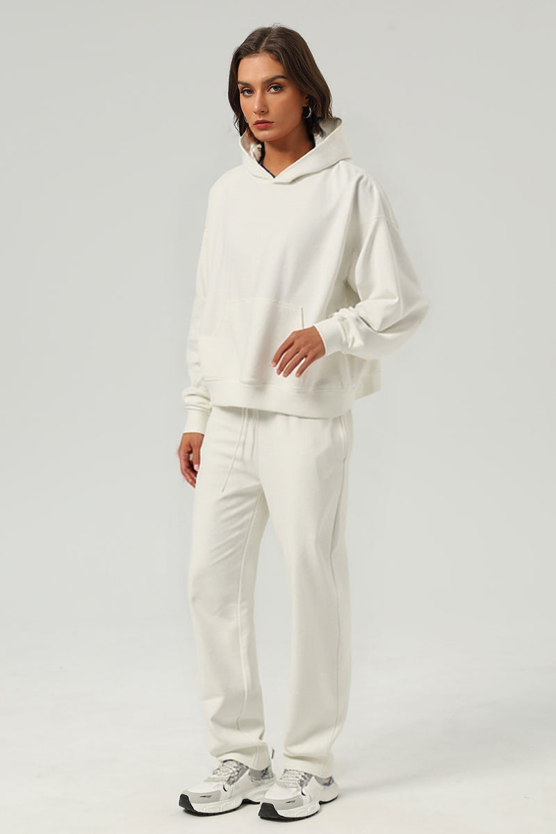 Unisex Boxy Loose Fleece Hoodie And Sweatpants