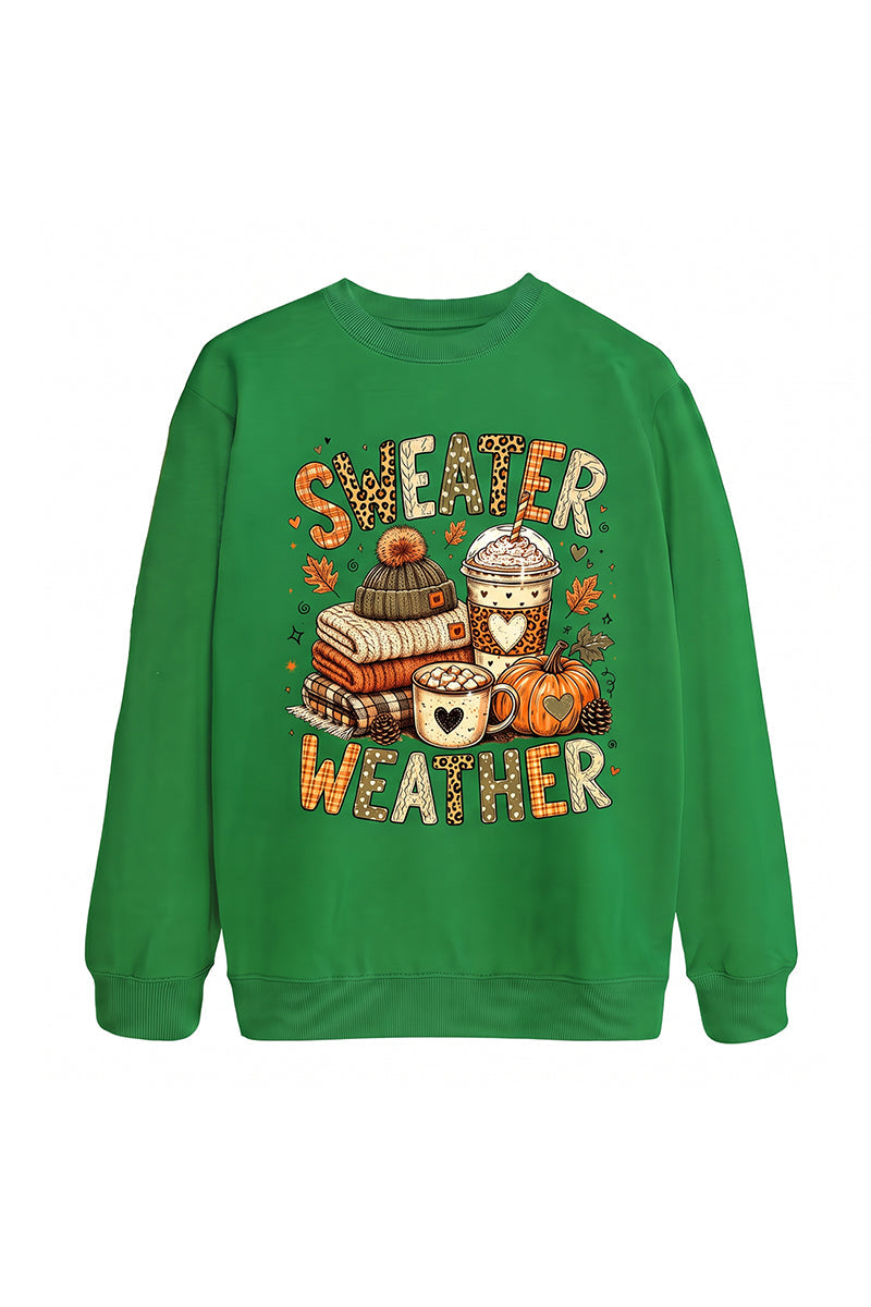 Women's Fall Christmas Cute Pumpkin Letter Print Pullover