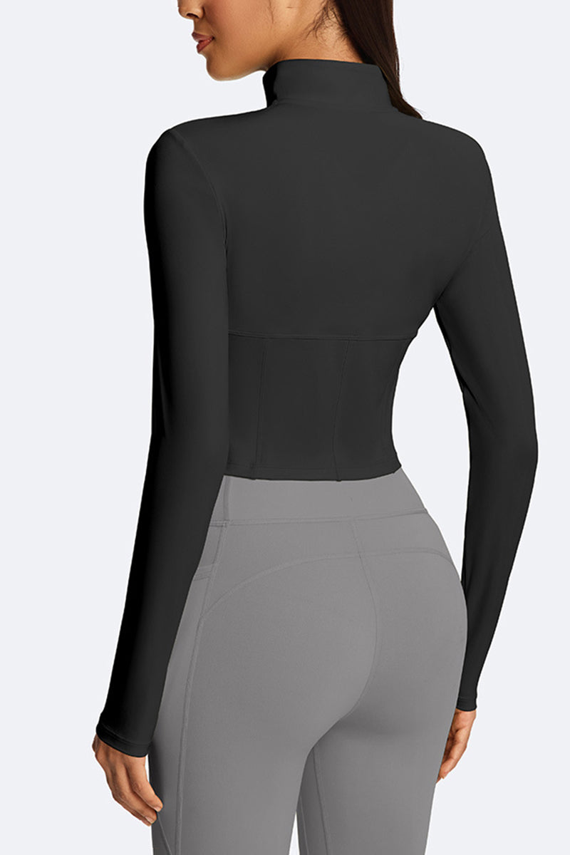 Women Contoured Zip Fitness Top
