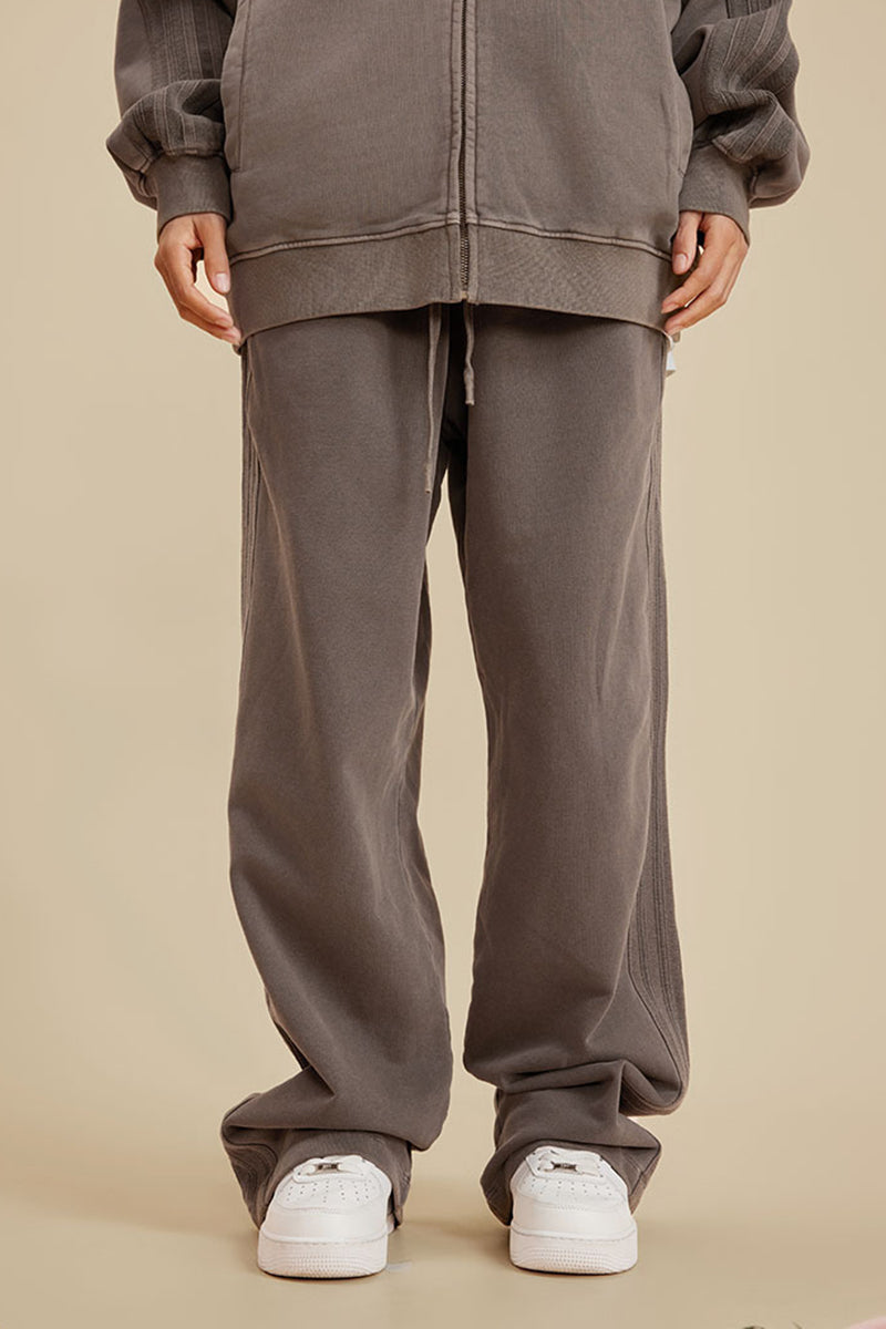 Washed Straight Leg Sweatpants - 450GSM Heavyweight Casual Pants
