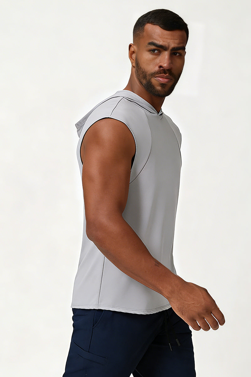 Men's Summer Quick-Dry Cool Sleeveless Hooded Tank Top