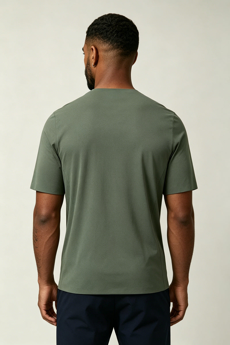 Men's Summer Color Block Seamless Cooling Quick-Dry T-shirt