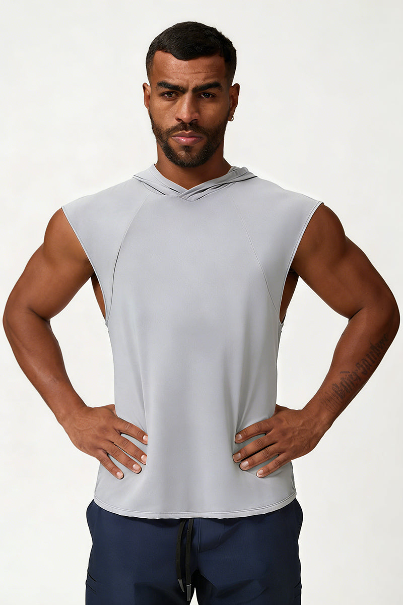 Men's Summer Quick-Dry Cool Sleeveless Hooded Tank Top