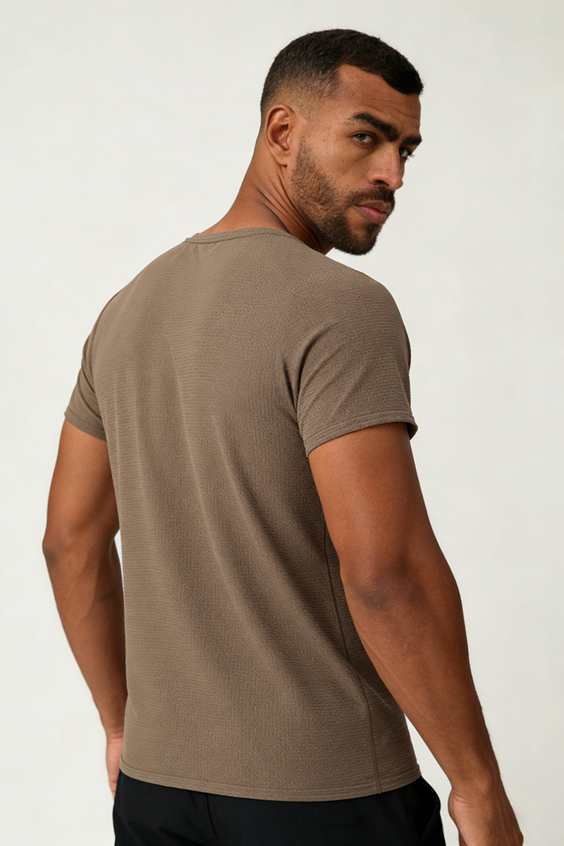 Men's Summer Round Neck Cooling Solid Sports T-shirt