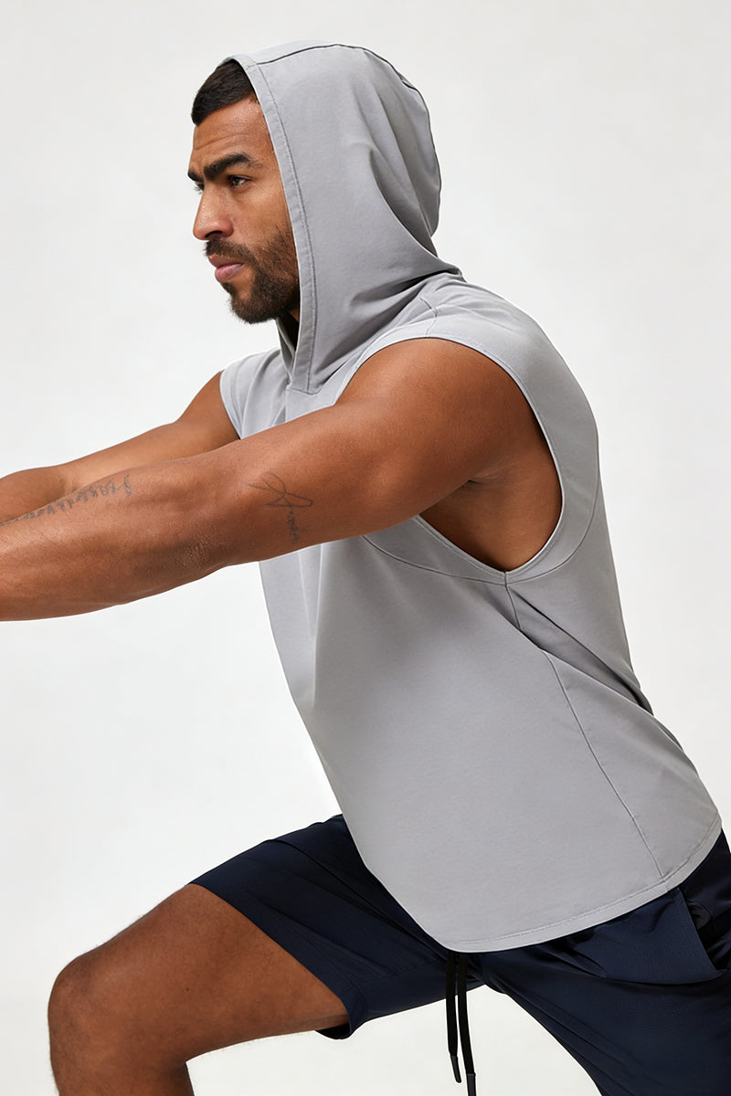 Men's Summer Quick-Dry Cool Sleeveless Hooded Tank Top