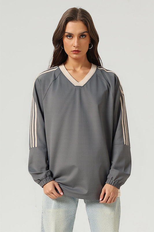 Unisex Casual Retro Contrast Stripe Hoodie
