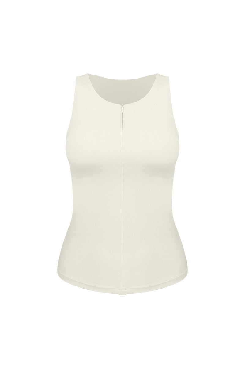 Women's Minimalist Front-Zip Sleeveless Sports Tank Top