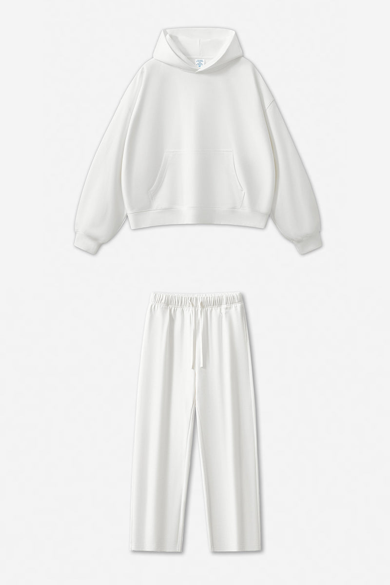 Unisex Boxy Loose Fleece Hoodie And Sweatpants