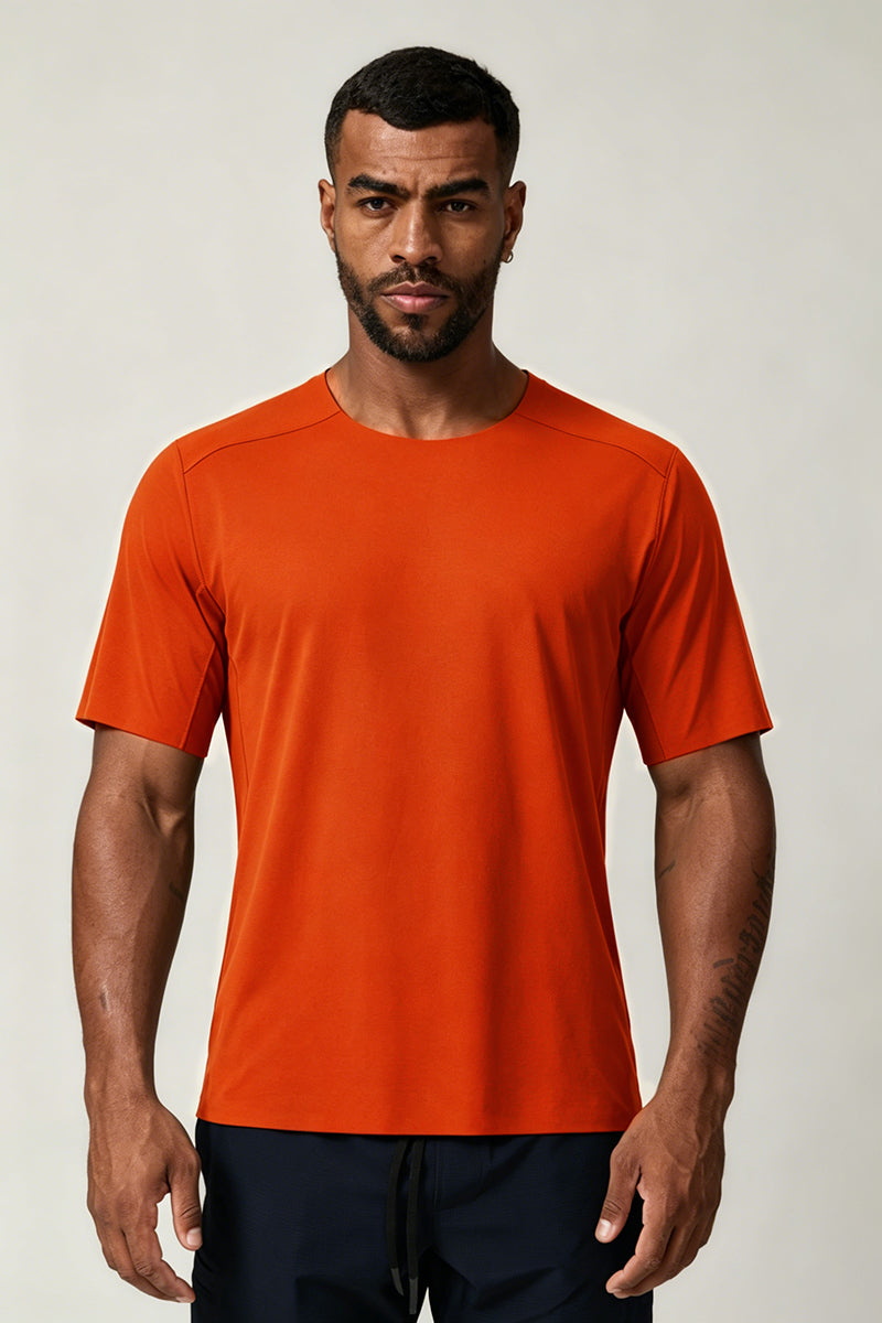Men's Summer Color Block Seamless Cooling Quick-Dry T-shirt