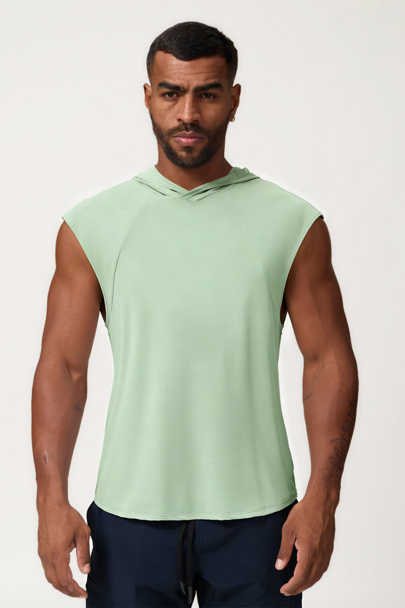 Men's Summer Quick-Dry Cool Sleeveless Hooded Tank Top