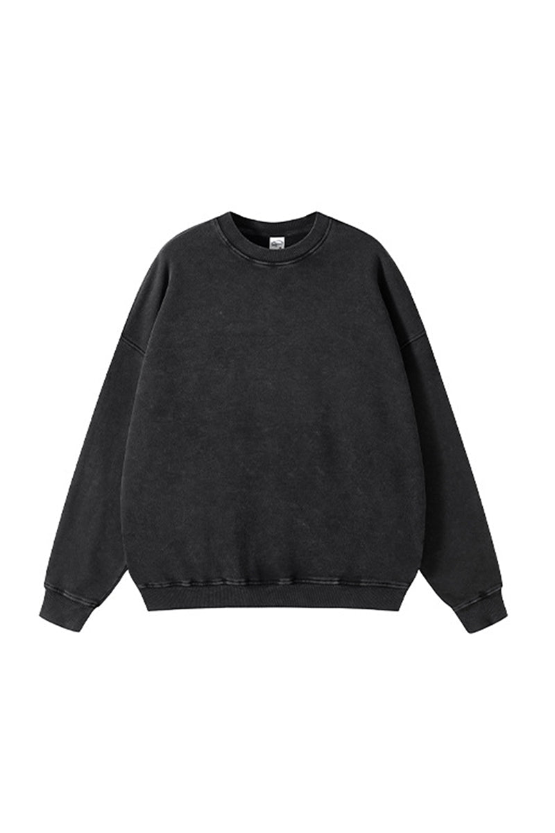 Unisex Heavyweight Terry Crewneck Sweatshirt: Wax Dye Wash Vintage Retro Design
